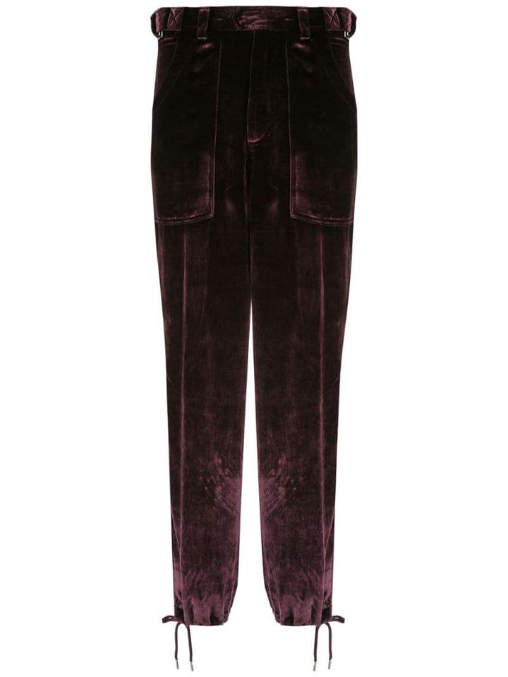 Reinaldo Lourenço Velvet Straight Trousers - Purple