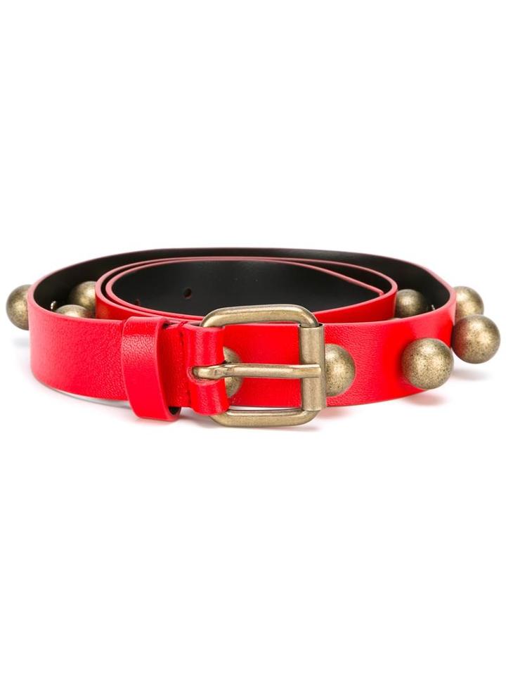 Philosophy Di Lorenzo Serafini Studded Belt, Women's, Red, Leather/metal