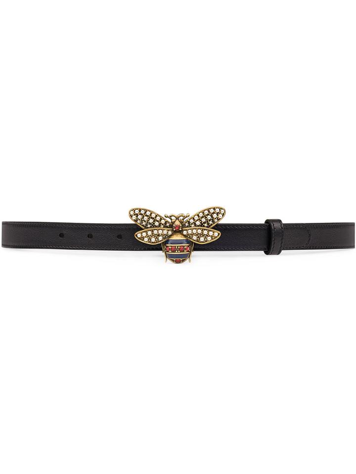 Gucci Queen Margaret Leather Belt - Black