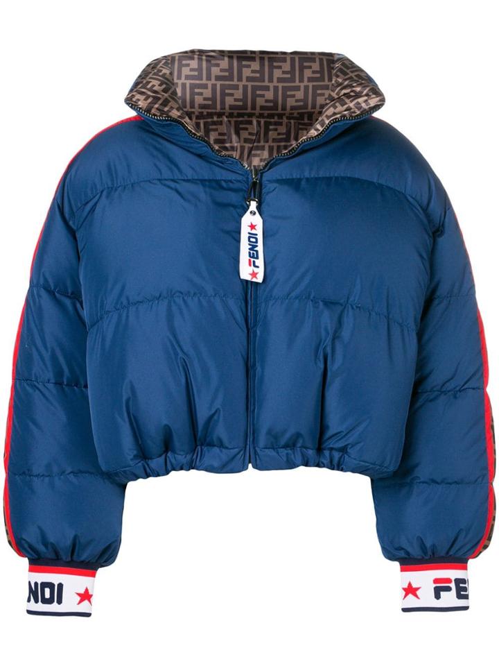 Fendi Colour-block Padded Jacket - Blue