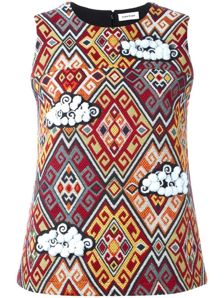 Au Jour Le Jour Jacquard Sleeveless Top - Multicolour