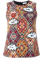 Au Jour Le Jour Jacquard Sleeveless Top - Multicolour