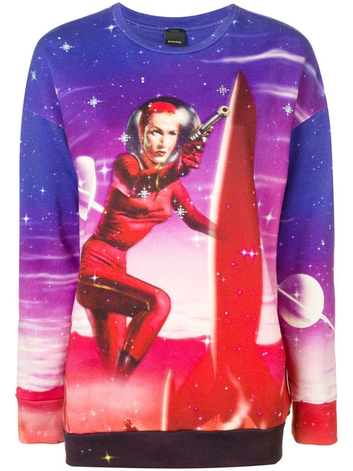 Pinko Space Program Printed Sweatshirt - Blue