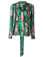Emilio Pucci Printed Tie Neck Blouse