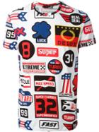 Love Moschino Racing Print T-shirt, Men's, Size: Xs, White, Cotton