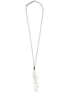 Ann Demeulemeester Long Feather Necklace - White