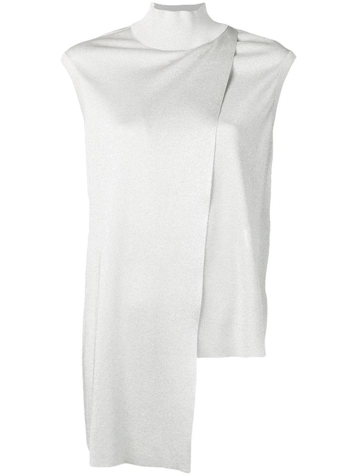 Mrz Asymmetric Knit Top - Silver