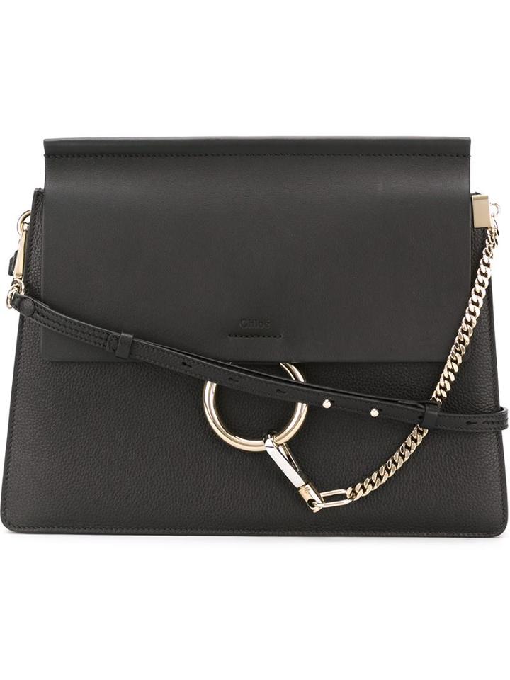 Chloé Medium Faye Shoulder Bag, Women's, Black, Calf Leather/calf Suede