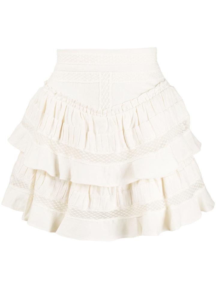 Iro Ruffled Mini Skirt - White
