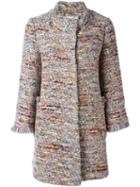 Blugirl Boxy Woven Coat, Women's, Size: 44, Pink/purple, Acrylic/polyamide/polyester/wool