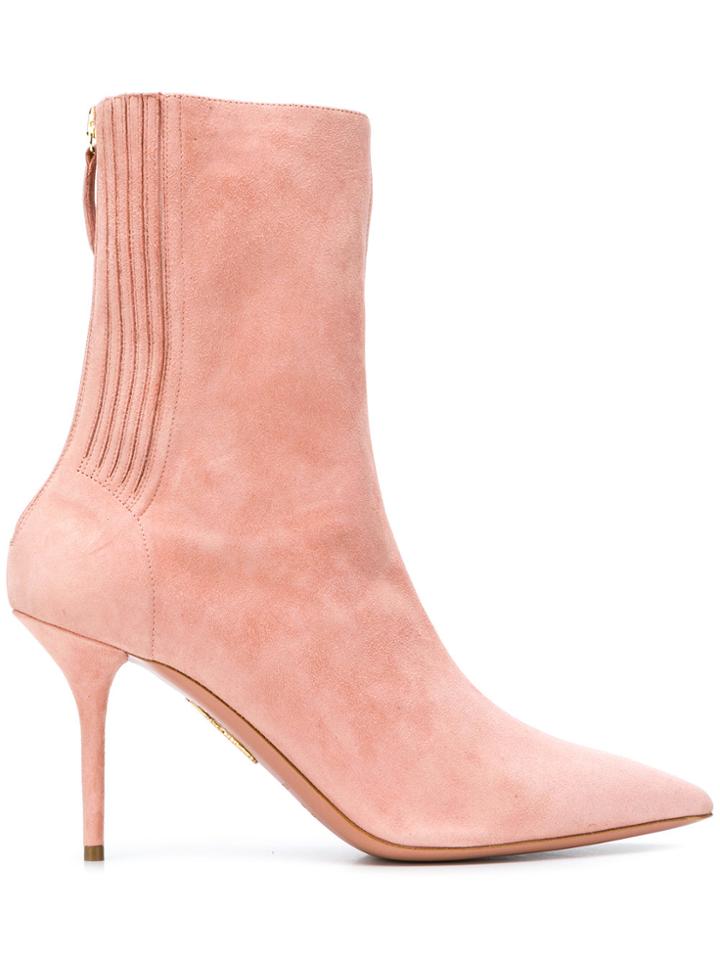 Aquazzura Saint Honoré Ankle Booties - Pink & Purple