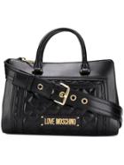 Love Moschino Logo Plaque Tote Bag - Black