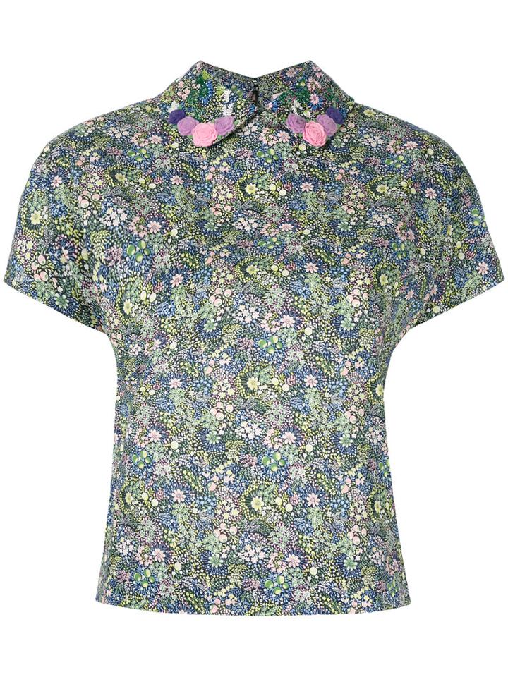 Olympia Le-tan - Floral Print Shirt - Women - Cotton - 36, Cotton