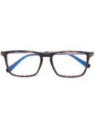 Brioni Thin Rectangular Frame Glasses, Black, Acetate/titanium