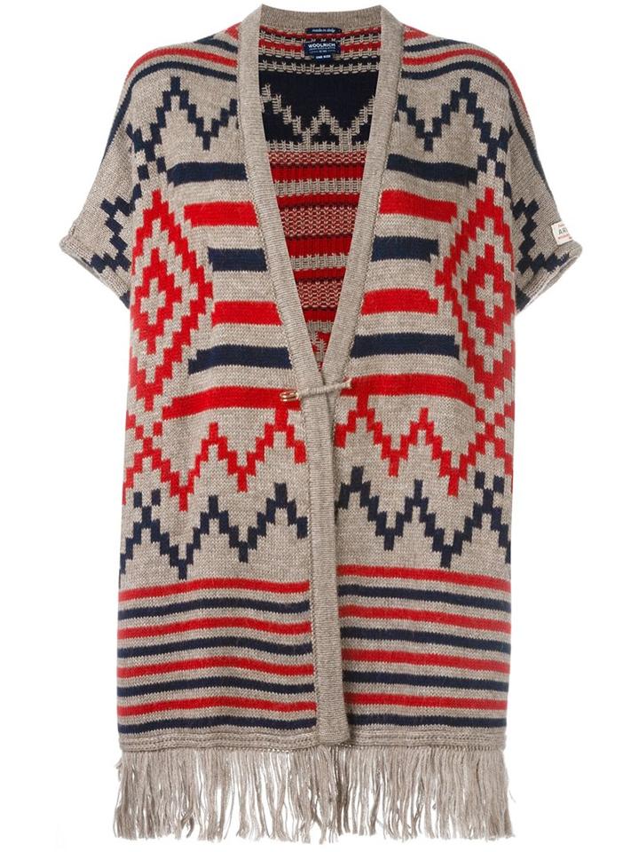 Woolrich Seasonal Pattern Cape, Women's, Nude/neutrals, Acrylic/alpaca/virgin Wool