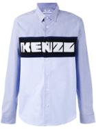 Kenzo Knit Panel Shirt, Men's, Size: Small, Blue, Cotton