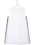 Dkny Kids White Pleated Satin Dress