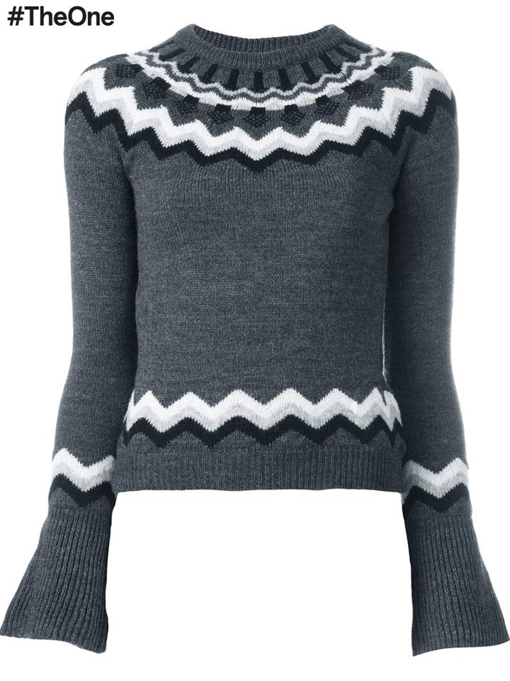 Red Valentino Nordic Style Jumper, Women's, Size: Medium, Grey, Acrylic/alpaca/virgin Wool