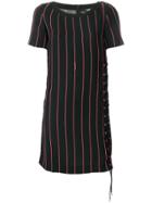 Versus Laced Striped Mini Dress - Black