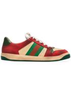 Gucci Virtus Distressed Effect Sneakers - Red