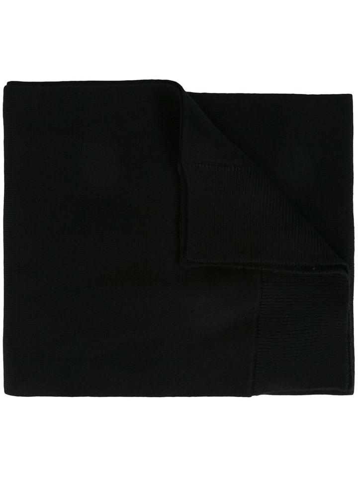Dolce & Gabbana Embroidered Crown Scarf, Men's, Black, Virgin Wool