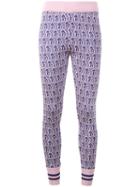 Gucci - Mushrooms Jacquard Knit Leggings - Women - Cotton/viscose - M, Pink/purple, Cotton/viscose