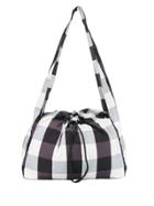 Kara Cloud Gingham Shoulder Bag - Black