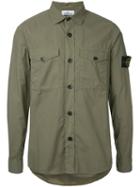 Stone Island - Logo Patch Shirt - Men - Cotton/polyester - L, Green, Cotton/polyester