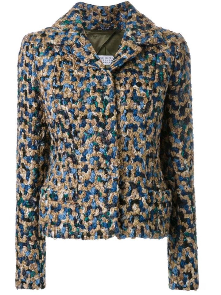 Maison Margiela Bouclé Short Jacket, Women's, Size: 42, Virgin Wool