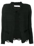 Iro Frayed Tweed Jacket - Black