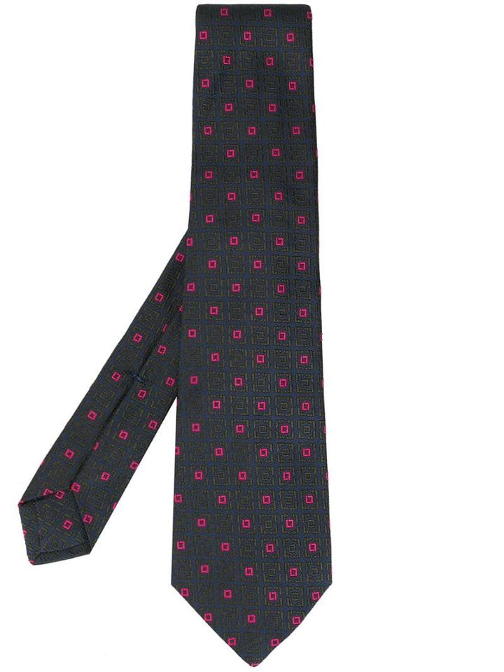 Kiton Diamond Jacquard Tie - Blue