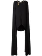 Antonio Berardi Chain Detail Cape, Women's, Size: 42, Black, Rayon/acetate
