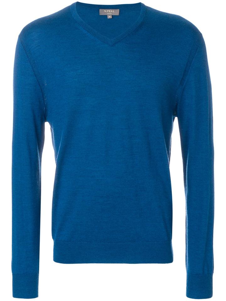 N.peal V-neck Sweater - Blue