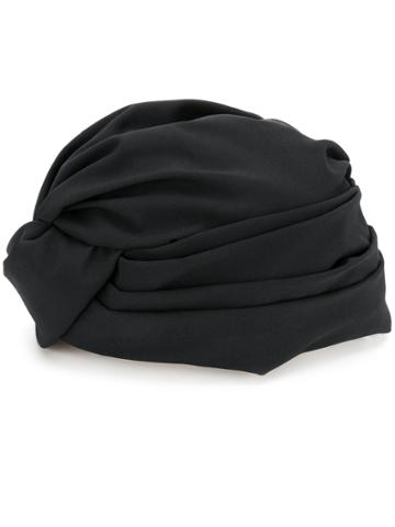 Flapper Knitted Wrap Hat - Black