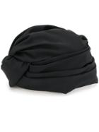 Flapper Knitted Wrap Hat - Black