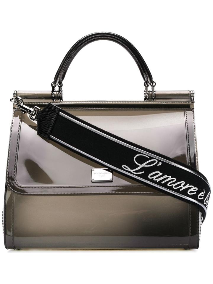 Dolce & Gabbana Semi-transparent Sicily Tote - Grey