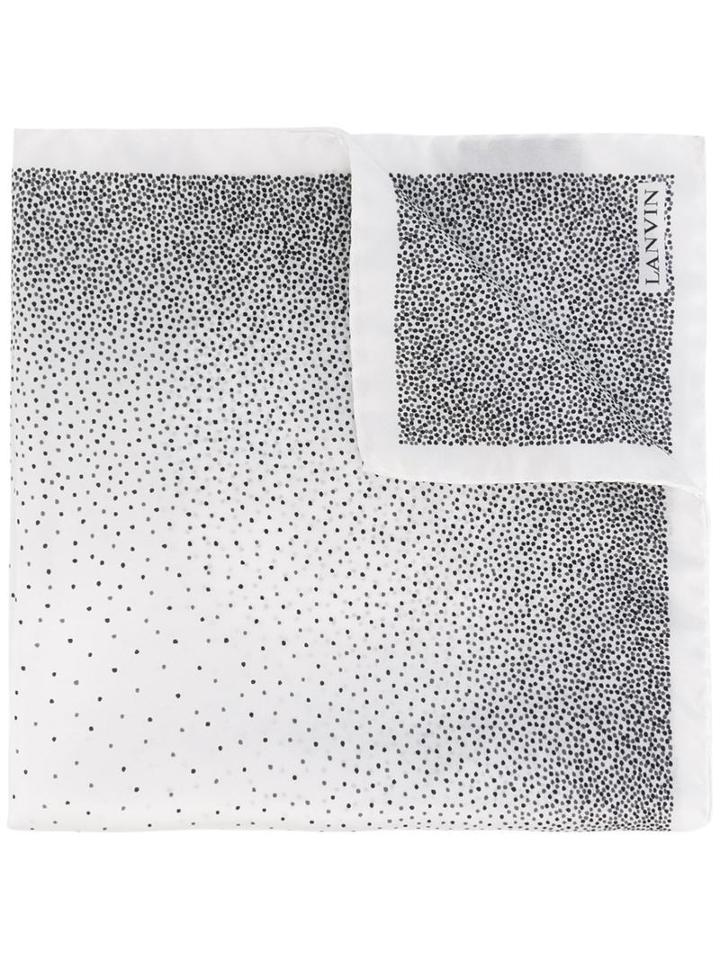 Lanvin Dot Print Pocket Square, Men's, White, Silk