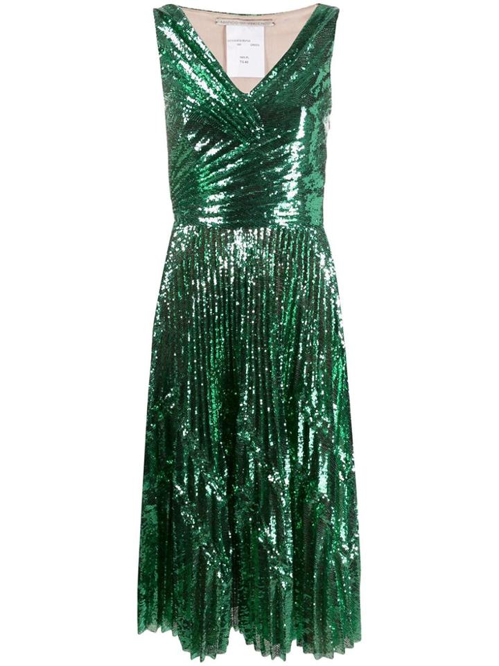 Marco De Vincenzo Sequin Cocktail Dress - Green