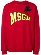 Msgm Palm Tree Logo Sweatshirt - Red