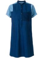 A.p.c. Contrast Denim Sleeve Dress - Blue