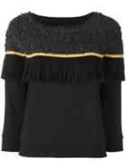 Christian Pellizzari Contrast Knit Fringed Sweatshirt