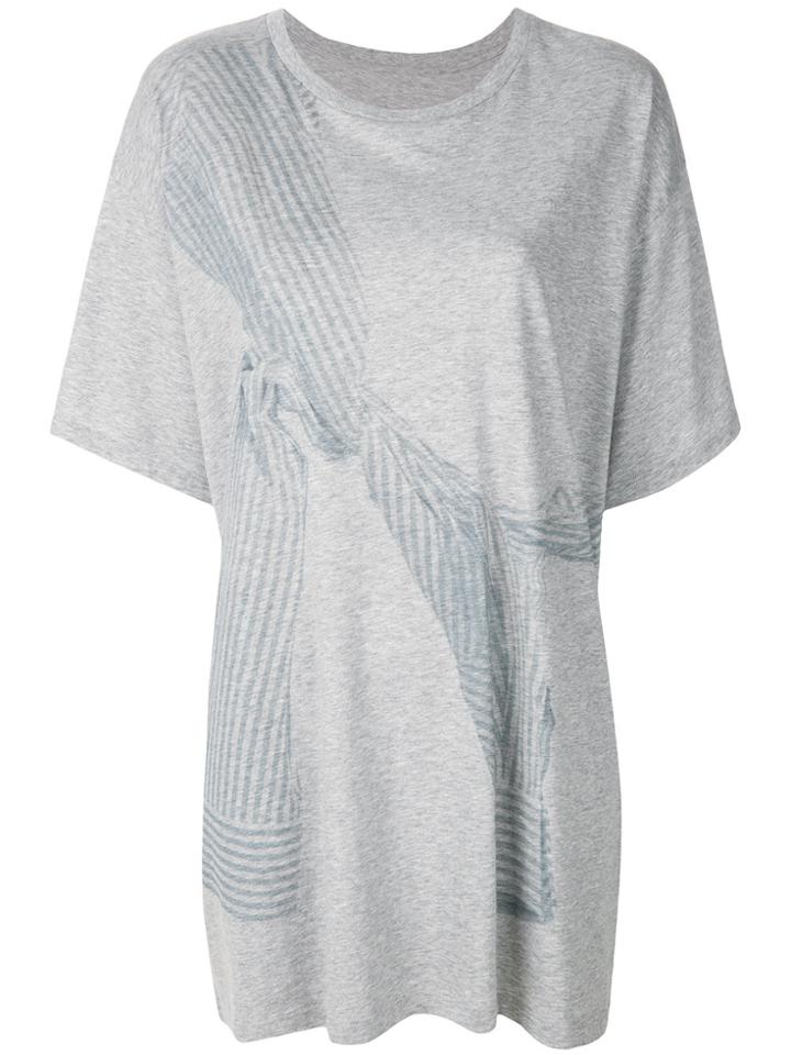 Mm6 Maison Margiela Shirt Sleeve Printed T-shirt - Grey