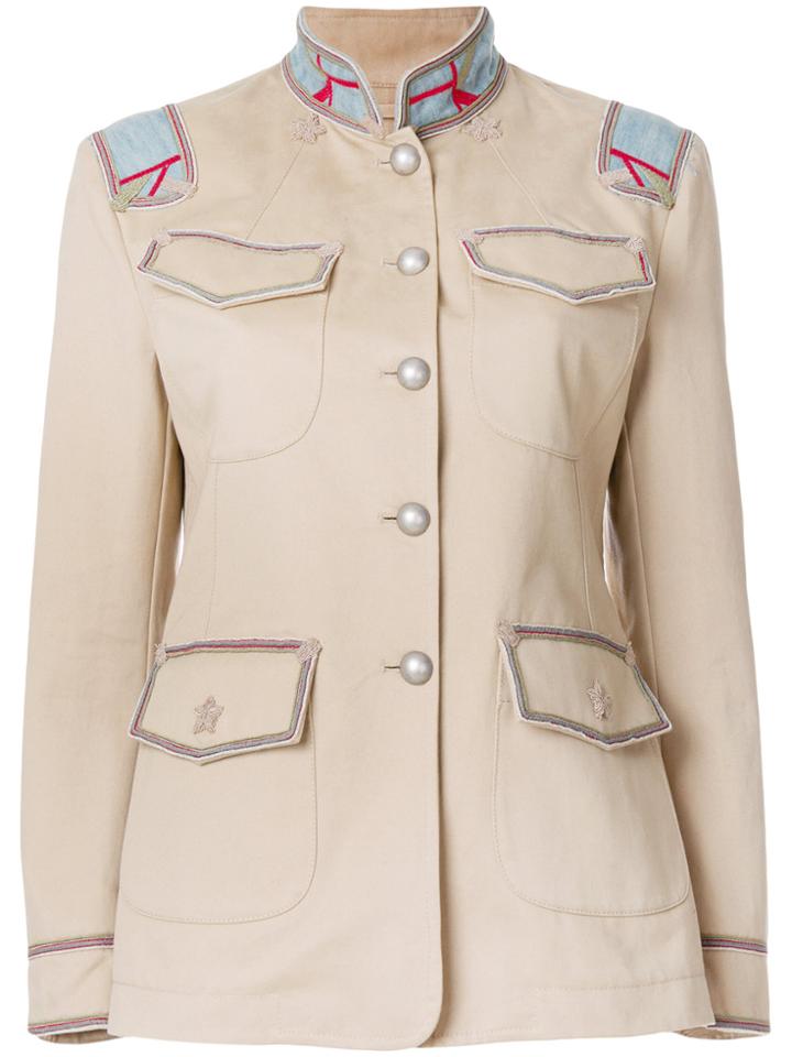 Ermanno Scervino Single Breasted Military Jacket - Nude & Neutrals