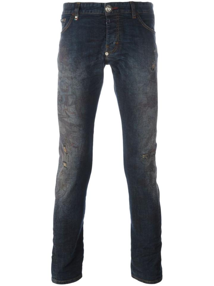 Philipp Plein Glory Jeans, Men's, Size: 30, Blue, Cotton/spandex/elastane/polyester