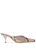 Kalda Alba Snake-effect Mules - Neutrals