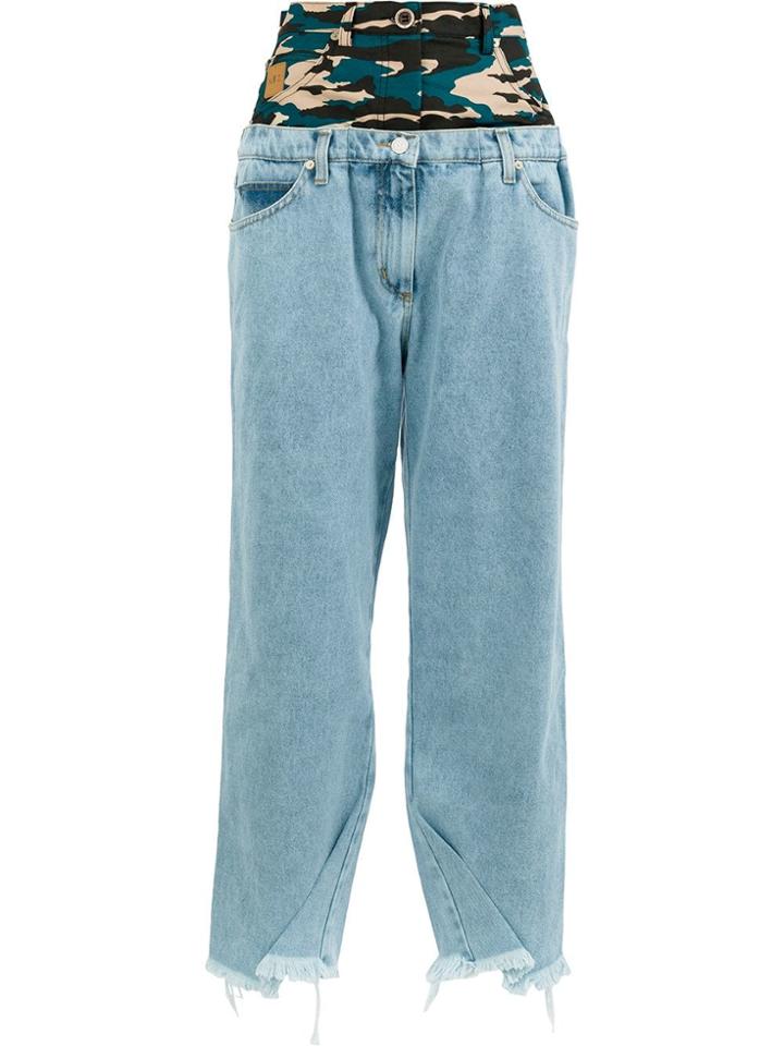 Natasha Zinko Frayed Hem Jeans - Blue
