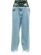 Natasha Zinko Frayed Hem Jeans - Blue