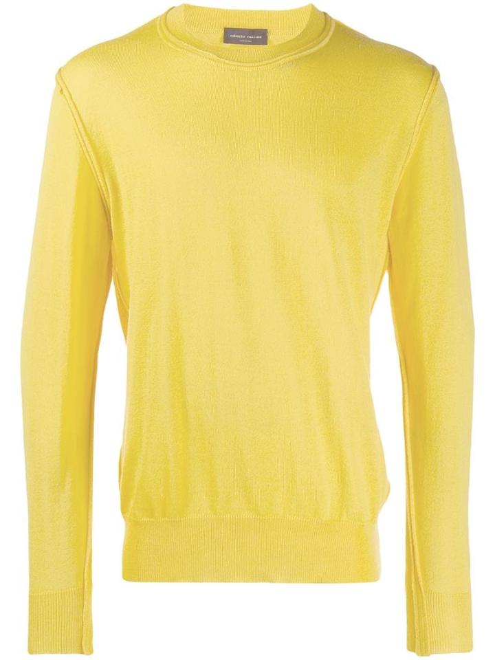 Roberto Collina Inside-out Knitted Sweater - Yellow