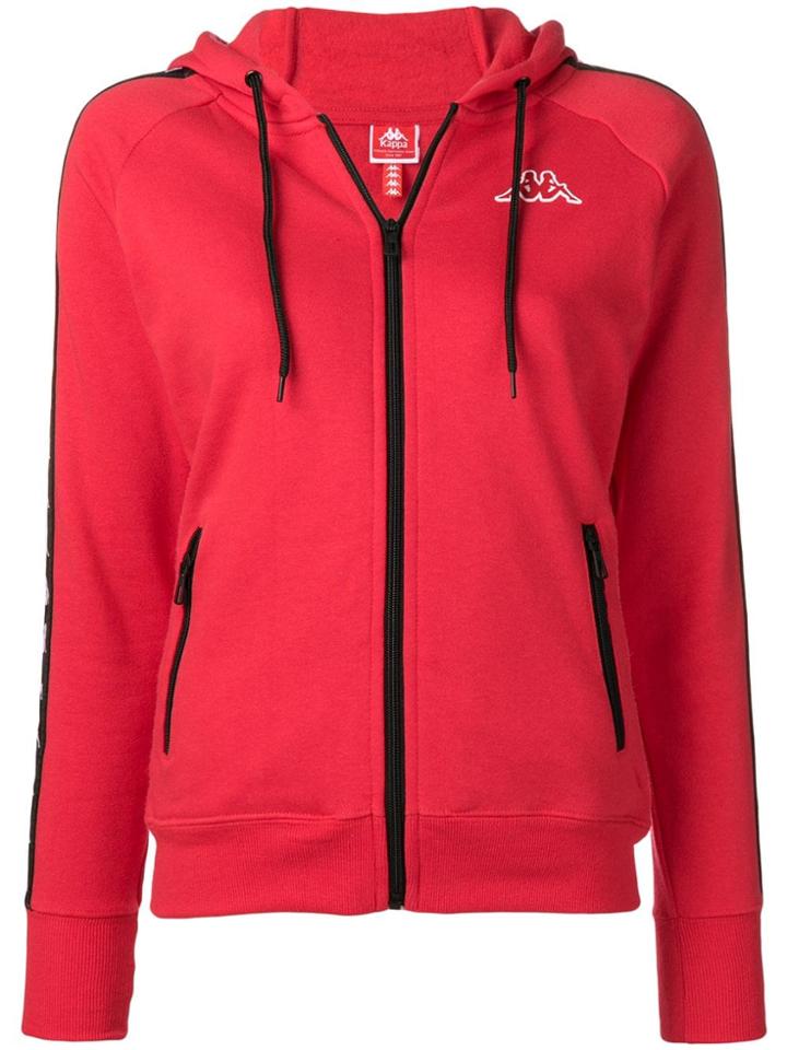 Kappa Side Logo Stripe Zip Hoodie - Red