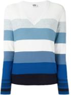 Sonia By Sonia Rykiel Colour Fade Striped V Neck Jumper